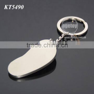 3D Three-dimensional Mini Slipper Shaped Zinc Alloy Silver Plated Blank Metal Slipper Keychain photo-3