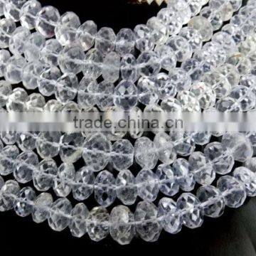 1 Natural Crystal Quartz Faceted Rondelle Beads,Faceted Jewelry Making Beads,Clear Quartz Beads,10-13mm Beads,Finding Bead