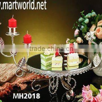 Exquisite design with candalbras for cake stand;wedding cup cake stand for wedding decoration&event&party occation(MH-2018)