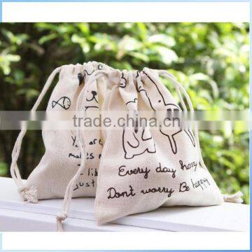 Promotional organic canvas drawstring bag