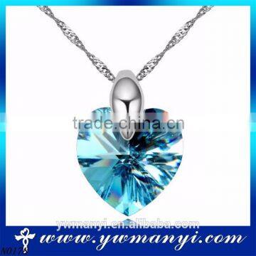 2016 Arrival Fashionable Fashion Simple Cheap Artificial clear simple crystal heart of the ocean necklace N0178