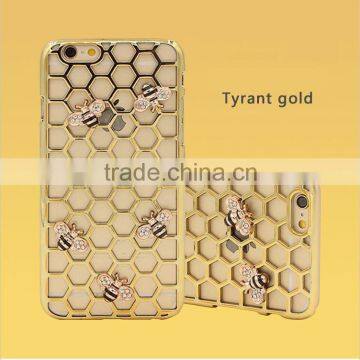 Fashion PC Material Honeycomb Diamante ShockProof Glitter Cell Phone Cases for iPhone 6s and 6s Plus