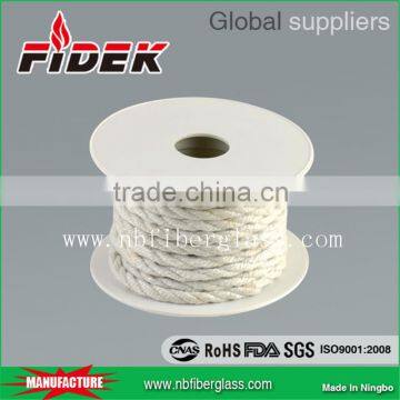 White heat insulation ceramic twisted fiber rope