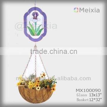 MX100090 tiffany style flower stained glass craft decorative hanging baskets                        
                                                Quality Choice