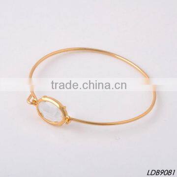 2016 new designs simple alone large faceted glass women bracelet