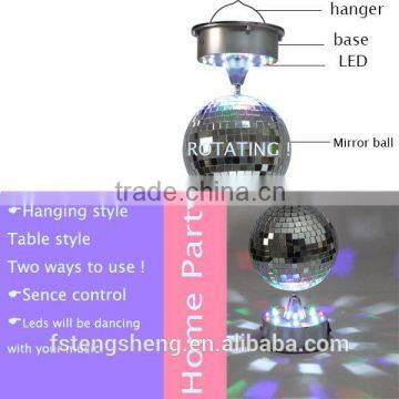 6" silver disco ball with led light