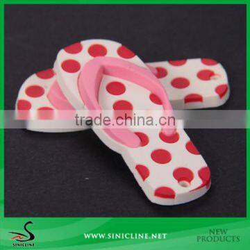 Sinicline Designed Creative Slipper-Styled Rubber Label for keychain