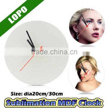 Dia 20cm/30cm Customized Sublimation printable MDF Clock