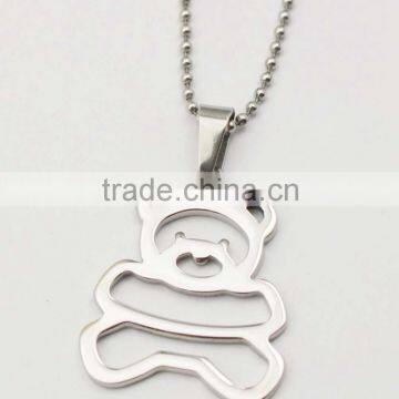 Wholesale Cute Stainless Steel Bear Pendant Necklace photo-2