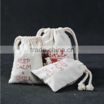 Logo printed cotton jewelry pouch canvas gift bags IN HIGH QUALITY                        
                                                Quality Choice