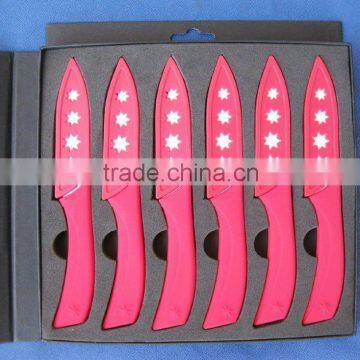 6pcs 4" utility ceramic knife set with ABS sheath