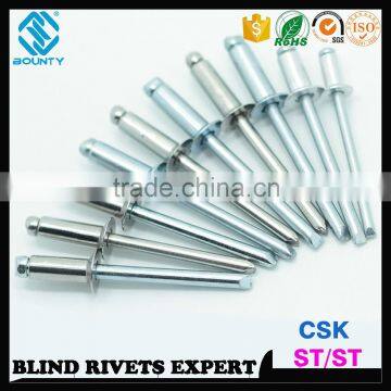 ISO15980 STEEL RIVET BODY STEEL MANDREL CSK HEAD STEEL RIVETS photo-3