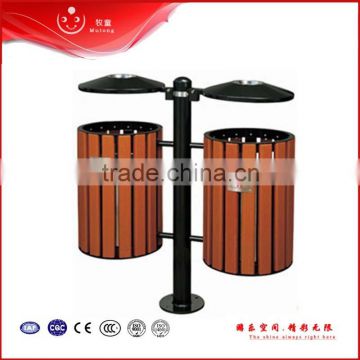 outdoor metal double dustbin