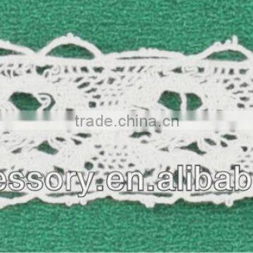 New design garment white cotton decorative lace trim ,cotton lace voile lace