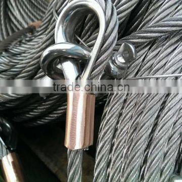 7x19 galvanized steel wire rope lifting sling 12mm