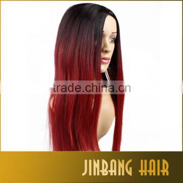 Black Burgundy Ombre Long Straight Lolita Cosplay Wig For Fashion photo-3
