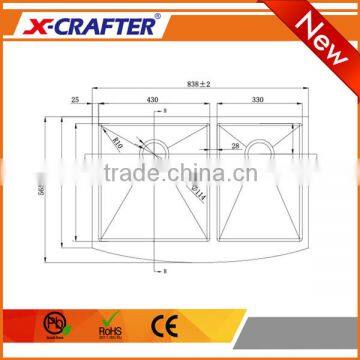 Wholesale Brushed Rectangular Small Child Size Rectangular Double Bowl Apron Sink photo-2