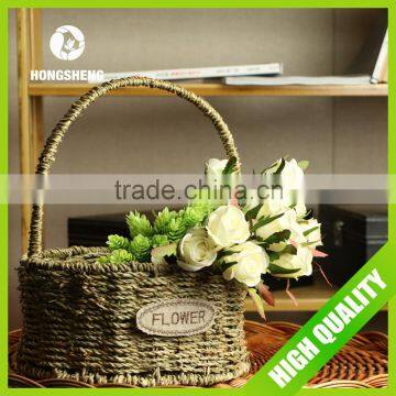 Handmade Wicker Basket Home Decoration Flower Basket With Hanging
