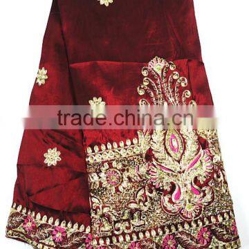 New Design African Blue Silk George Lace Indian George Lace With Sequins Fashion Design George Clothing photo-6