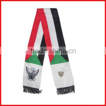 2015 fun and durable scarf,promotion national scarf,130*14cm Sudan scarf