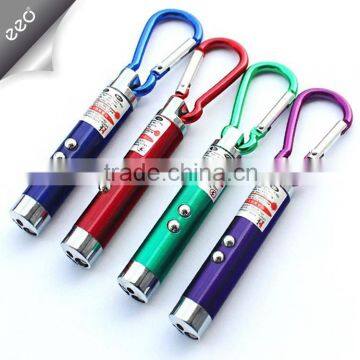 3 in 1 red Laser Pointer Key Ring LED Flashlight Mini Torch uv light