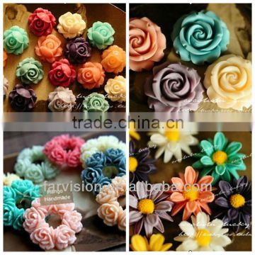 resin flower cabochons for diy Hair clips, making jewelry,phone decoration