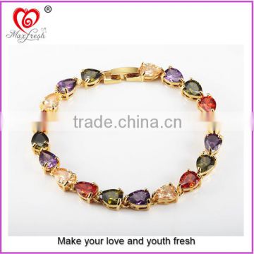 Fashion jewelry 2015 colorful flower bracelet factory price silver flower bracelet