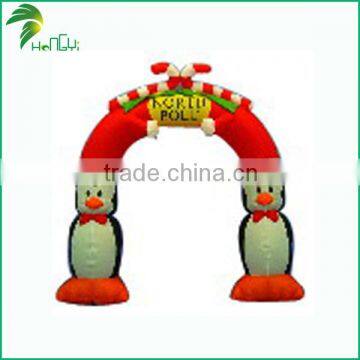 Lovely Outdoor Decoration Funny Inflatable Christmas Penguim Arch