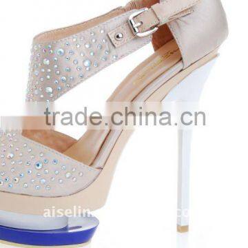 Fashion shoes women high heel sandals peep toe crystal wedding shoe high platform