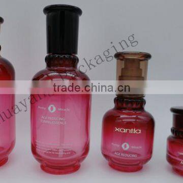 red glass bottle with plastic cap inner cap direct sales by manufacturers