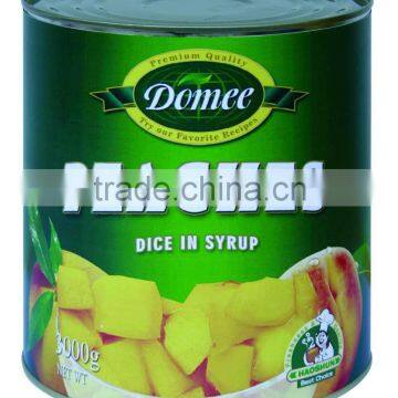 Canned peaches dices, peach,canned fruit