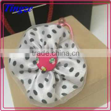 Wholesale kids dots elastic hair band girls unique flower baby hair accessories headbands TD32