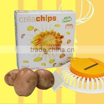 DIY Microwave Oven Baked Potato Chips Homemade Maker Machine Device with Slicer & Plate