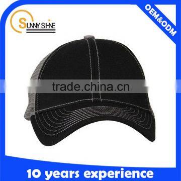 Custom 6 Panel Black Trucker Hats Wholesale High Quality Mesh Hats And Caps