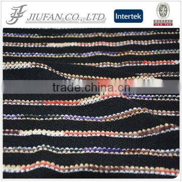 Jiufan Textile High Quality Fancy Fabric T/R 70/30 Striped Fabric Knitting Polyester Rayon Fabric