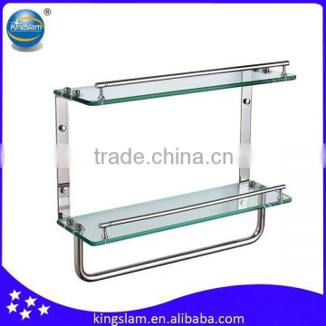 2 tiers wall mount bathroom glass shelves bathroom hardware