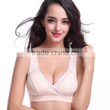 Women's 9 Color Cotton Maternity Nursing Hands Free Breastfeeding Bra photo-3
