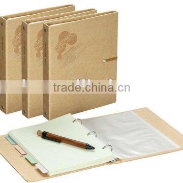 2012 New design big size notebook with lined paper and file bag