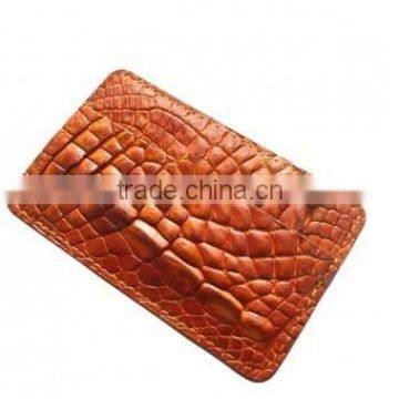 Crocodile leather card clip wallet SCRCW-003