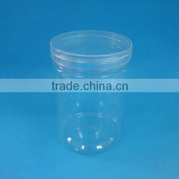 clear plastic candy jar 400ml, transparent plastic jar food , PET plastic jar with screw cap