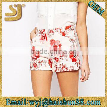 Beautiful flattering high rise floral print custom printed shorts