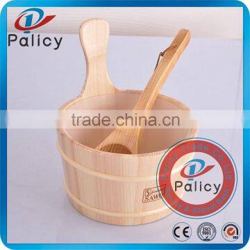 Wooden Sauna bucket and scoop with inner