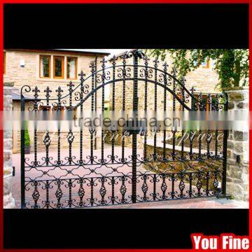 Sliding Decorative Galvanized Wrought Driveway Gates