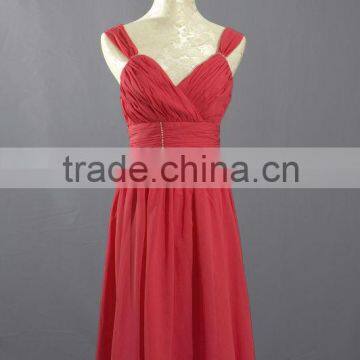 Cap Strap Sweetheart Fuchsia Short Chiffon Dress with Hand Draped Top BM0008