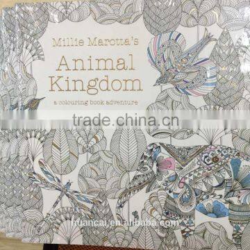 2016 best selling hand painting adult coloring Book/secret garden and animal kindom