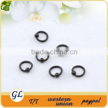 316L Stainless steel black plated captive bcr body piercing jewelry