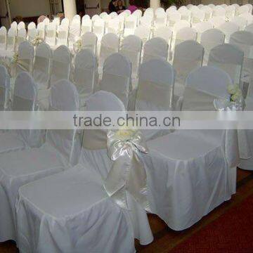 Beautiful white polyester banquet chair cover for wedding