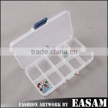 10 Grids Plastic Nail Rhinestone Box Transparent Storage Box for nail decoration
