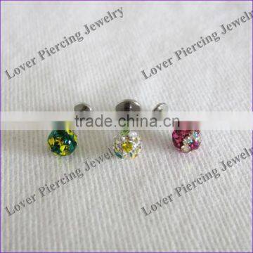 Epoxy Covering Ball Design Stainless Steel Unique Labret Piercing Jewelry [FC-977]