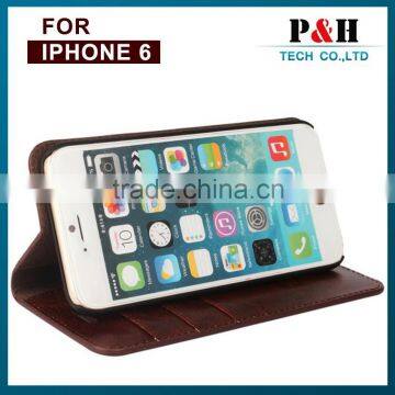 For iPhone 6 Hot Genuine Leather Case, Real Retro Case For iPhone 6 Leather Case, For iPhone 6 Wallet Case